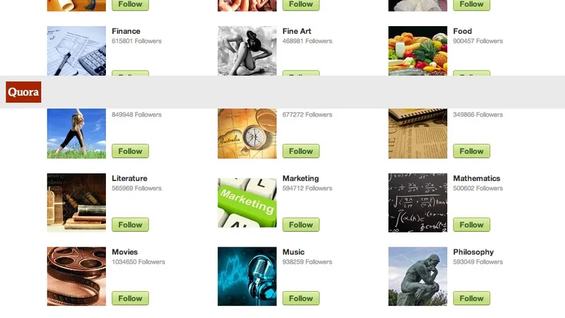 Quora Welcome Screen