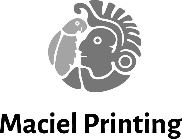 A. Maciel Printing black and white logo
