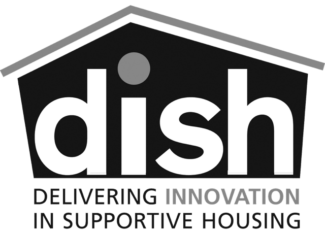 DISH black and white logo